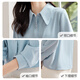 She enjoys long-sleeved shirt women's retro design simple shirt commuting versatile chiffon shirt top cardigan T143C2003