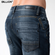 
BILLION pure cotton straight jeans men's autumn and winter thick style fit mid-waist fashion trendy retro casual pants 13067 dark blue thick style 38