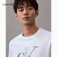 Calvin Klein Jeans夏季男士休闲通勤经典字母印花ck纯棉短袖T恤40KC829 YAA-月光白 2XL