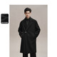PEACEBIRD Men's Woolen Coat Winter Loose Long Jacket Casual Temperament Commuting Simple # Black 1 M