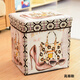 Chenzhi Shangpin retro printed coated storage stool storage box multi-functional covered folding storage stool shoe replacement stool storage stool high heels 30*30*30cm