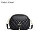 Bolso de mujer de vaca Caduni Kaiser Bolsa de mujer de moda pequeña Bolsa redonda de lujo Crossbody Bolso de hombro Cumpleaños de San Valentín Chino For Girlfriend [Negro] Niñas Prácticas y desgarradoras Nicho Versátil y de moda Mini Bolsa
