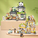 Lizhi (Loz) Chinese style folding street view building blocks bear coffee assembly panda teahouse high-value construction shop 1389/tea combination