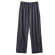LOYACKIND ice silk pajama pants for men's summer thin 2025 new ice and snow silk cool straight pants can be worn outside home pants silky Navy blue 42MK15906 L
