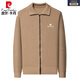 Pier Cardin Oro's productive pure cashmere cardigan men's autumn and winter middle-aged thickened lapel sweater men's sweater zipper jacket black L9271 (100% pilling) XL