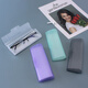 Einfache transparente Gläserbox Kunststoff Spiegelbox Ultra-Licht tragbare Presbyopia Eye Box Männer und Frauen Aufbewahrungsbox Sonnenbrille Wasser Drop Mirror Box Blau-Frost (+ Spiegeltuch)