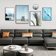 
Mohu (mohu) living room decoration painting sofa background wall mural modern simple landscape landscape painting TV wall high-end new style hanging paintings seaside landscape 15935 (including wall clock) art crystal porcelain group-black frame
