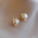 Yican Ni Ni's same freshwater imitation pearl earrings 2025 new popular earrings women's high-end earrings without piercing ear clips Ni Ni's same freshwater pearl earrings