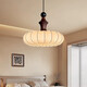 Tiffania Retro Französisch Schlafzimmer Stoff Kronleuchter Muster Chinesische Restaurantbar Tainanyang Solid Holz romantische Zimmer Hauptlampe AY9898-40 cm Drei-Farben-LED (Walnussfarbe)