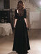 Gangdan black evening dress banquet evening dress 2024 new style elegant and slim annual meeting niche high-end dress dress black long XL