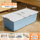 Lijie under-bed storage box with wheels, thickened flat storage box, drawer-type household clothes storage artifact, under-bed storage box, blue, enlarged and heightened 100*50*33cm, two packs