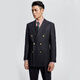 By Creations Cypress Flannel Pure Wool Single Suit Men's Blaze Business Formal Metal Double Breasts Blaze Black 46 (170/88A)