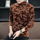 
NUKM gold velvet men's long-sleeved T-shirt in autumn and winter half-high neck base shirt trendy and handsome trendy warmth plus velvet thickened trend 691 swallow black plus velvet M 90-105 Jin [Jin equals 0.5 kg]