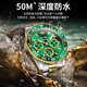 European Pinke Swiss Certified Brand Green Water Ghost Volle automatische mechanische Uhrenbeobachtung leuchtend wasserdichte wasserdichte Geschenke für Freund Männer Uhr OUPKE-3271-STEEL GREEN GREEN