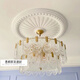 French PU lamp plate gypsum base round European ceiling ceiling decorative line carved combination parquet lantern base lamp plate 7027-44cm 0mm