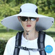 Manqi Meiya sun hat men's 15 large brim hat men's outdoor sun protection hat summer sun hat fishing hat for men [waterproof quick-drying fabric 15cm] black