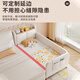 Guangsong Woodworking Spot Package Installation Children's Spliced Bed Cream Storage Bed Solid Wood Widened Bedside Bed Spliced Bed Customized Baby Crib Three-Side Guardrail 200*100+Infant Grade Mattress Without Storage