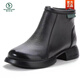 Woodpecker genuine leather brown boots 2025 new women's shoes Martin boots soft sole leather shoes plus velvet thick sole autumn and winter middle-aged high-top shoes brown single 37