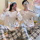 Langsha (langsha) 2 sets of couple pajamas autumn cotton long-sleeved ins dormitory wear one man and one woman spring and autumn home clothing set GXT9913- Loose and comfortable XL [two sets price] Women M+ men