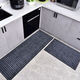 Xuxian kitchen floor mats are water-absorbent, non-slip, oil-resistant, and stain-resistant, household door mats, cuttable mats, carpets, and customizable 80*180cm. Red and black stripes-upgraded thickening