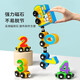 Kamilong Magnetic Digital Train Children's Toys's 3-6 ans garçons et filles puzzle amusant grandes particules Early Education Building Buildings [26 lettres] 27 trains magnétiques