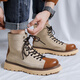 KGV Martin Boots Herren neue britische Stil atmungsaktive High-Top-Schuhe dicker Sohle Erhöhung Arbeitstiefel Trendy Denim Boots Herrenstiefel gelbe Erhöhung 41 Standard Lederschuhgröße