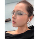 Sisyphus Retro Internet Prominente Europäische und amerikanische Sonnenbrille Frauen High-End-Modetrendy Cool Y2K Metal Oval Sonnenbrille UV Schutz Silber Rahmen Weißes Quecksilber Silber