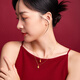 Saturday blessing yellow 18K gold pendant, Guochao Xiaofu brand gold pendant birthday gift, chain not included, good luck and good luck