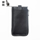 Kangaroo retro top layer cowhide key bag multifunctional men's large capacity soft cowhide card bag coupon wallet key bag coffee color