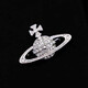 Vivienne Westwood Queen Mother Brooch Women's Authentic Saturn Full Diamond Brooch Suit Accessories Badge Gift for Men and Women Silver - Small Size