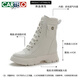 CARTELO Martin boots with height-enhancing women's shoes British women's boots breathable single boots versatile mid-tube boots 2025 autumn new style beige plus velvet 34