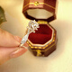 K gold moissanite ring new product D color moissanite diamond ring rose bud fountain model simulated silver finger main diamond 1 carat size 9