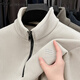 FALAMONE Armani plus velvet thickened long-sleeved T-shirt for men's autumn and winter sweatshirt middle-aged casual stand collar base shirt polo gray 1278 L 170[115-130Jin[Jin equals 0.5 kg]]