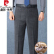 Pier Cardin wool trousers for men in autumn and winter, middle-aged loose straight men's pants business casual trousers daddy casual trousers Z6621 medium gray stripes [wool] 34 [2 feet 7 waist]