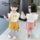 Disney (Disney) Girls Suit Summer 2024 New Children's Style Short-Sleeved Shorts Two-piece Set Small and Medium-sized Baby Summer Clothes Pink 100cm