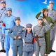Die achte Route der achten Route der achten Route der Baumwoll- und Leinen der achten Route der Little Red Army Adult Children's Bühnendrama New Fourth Armee Chors Performance China Gray achte Route Armee 5-teilige 170 cm (115-145jin [Jin Equals gleichen 0,5 kg]))