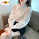 初径刺绣棉衬衫女2025年秋装新款时尚绣花白色衬衣宽松百搭长袖上 CY9227 黑色 L 【建议111-120斤】