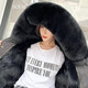 
SOEM high-end fur Haining 2025 winter parka coat for women fox fur collar parka fur women detachable medium-length black shell natural color fox fur inner liner L