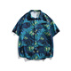 
FOG SKY Hawaiian style short-sleeved floral shirt men summer couple travel loose casual tops beach jacket men and women HK-6629 Madagascar black M (recommended 110-130Jin [Jin equals 0.5 kg])