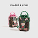 CHARLIE&KELLI CK brand cartoon mobile phone bag, women's bag, shoulder bag, women's hand-held crossbody bag, practical birthday gift for girls, green, Beijing warehouse delivery, brand gift bag
