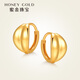 HoneyGold jewelry 18k gold earrings, simple and fashionable mirror moon earrings HGJK055 piece count, about 2.30-2.49g