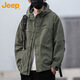 Jeep (JEEP) Jacket Men's Autumn and Winter Assault Jacket Loose Trendy Work Clothes Hooded Windproof Clothes Men's Army Green XL