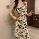 
Xushansi pajamas women's suspender ink painting with chest pad suspender nightgown for women's summer pajamas loose summer 9272 rose with chest pad M 160()