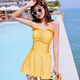 
Qingzhong Qiao 2025 Fairy Fan Hot Spring Swimsuit Women One-piece Flat Angle Conservative Slim Slim Browsing Student Swimsuit 12041 Black M
