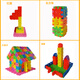 Docka Squares digitales para niños para niños y niñas juguetes de 3 a 6 años, inserte e instale el jardín de infantes de la casa, el bloque de construcción de la casa, los cuadrados digitales 220 piezas [caja de almacenamiento] + dibujos