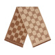 Gucci (Gucci) Women's Beige Brown Wool GG Écharpe double face 581537 3G200 9764 BEIGE 195 * 45CM