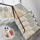 Little brown bear stair step mat, self-adhesive stair mat, non-slip household floor mat, step sticker, rotating stair step mat, silicone mat, dancing, self-adhesive bottom, wipe clean, 60*60+4.5cm side fold
