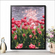 Ouoety Digital Oil Painting Blumen Landschaft Cartoon handgemalbte Füllstoff handgefertigtes Acrylölmalerei Dekoratives Malmal