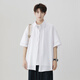 Camisa de geniolamodia Primavera y verano Camisa de estilo Hong Kong Hong Kong Boy Versátil Versátil Cata blanca 3xl