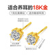 Dairuo gold 18K gold one carat imitation diamond earrings for men, ear piercing rings for women, free of charge, high-end birthday gifts